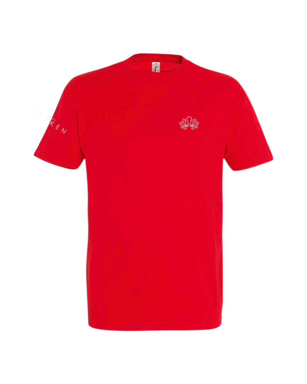 Casual Red Wear Kraken Short Sleeved Cotton T-Shirt