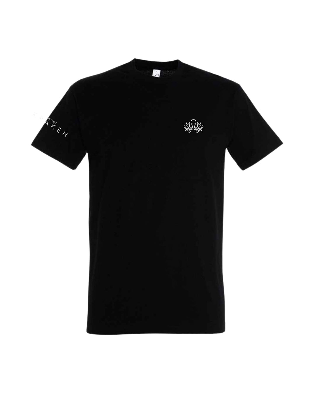 Casual Black Wear Kraken Short Sleeved Cotton T-Shirt